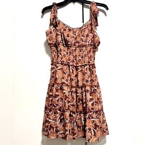 Trixxi Floral Shoulder Strap Tie Mini Sundress